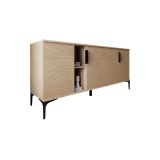 Buffet en Melamina Color Roble, 180x40x78 cm, Diseño Moderno y Duradero