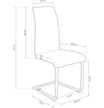 Pack 4 sillas de Comedor, Acabado en símil Piel Color Negro y Madera, Medidas: 44 cm (An) x 57 cm (Lar) x 97 cm (Al)