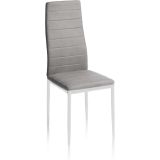 Pack de 6 Sillas Tapizadas para Comedor/Salón – Marengo y Patas Blancas en Aluminio, Dimensiones: 40 cm x 42 cm x 96 Cm