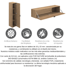Meyvaser Mueble de salón y TV Conjunto muebles de salón apilable 235 Cm Ancho Color Madera y Blanco