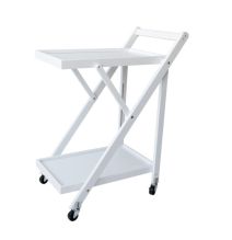 Camarera Plegable con Ruedas 65x40x85 Blanco - ¡Práctica y Elegante!