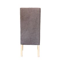Pack de 2 Sillas Tapizadas en Tela Marron con Patas de madera, Acolchado Cuadrado en Respaldo y Asiento, Medidas 47x62x106.5 cm