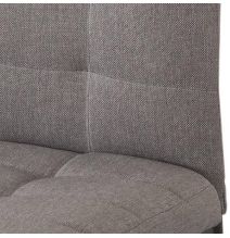 Pack de 4 Sillas Tapizadas en Tela Polipiel Gris con Costuras Acolchadas, Patas Metálicas en Color Negro, Medidas 43x56x96 cm