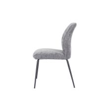 Pack de 2 Sillas Tapizadas en Tela Gris con Patas en Acabado Negro, Asiento y Respaldo Ergonómicos, Medidas 61x47x89 cm