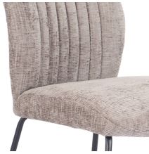 Pack de 2 Sillas Tapizadas en Tela Piedra con Patas en Acabado Negro, Asiento y Respaldo Ergonómicos, Medidas 61x47x89 cm