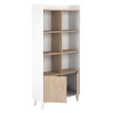 Estantería Decorativa, Librería, Separador Ambientes, Acabado en Roble y Blanco,171 cm (Al) x 80 cm (Anc) x 33,5 cm (Fon)