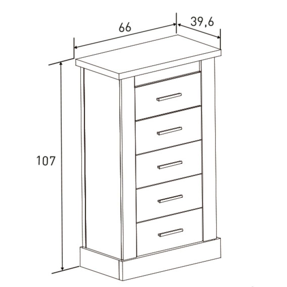 Pack de Dormitorio con Cabecero de 160 x 120 cm + 2 Mesitas de Noche + Sinfonier | Color Cambria y Blanco