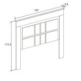 Pack de Dormitorio con Cabecero de 160 x 120 cm + 2 Mesitas de Noche + Sinfonier | Color Cambria y Blanco