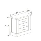Pack de Dormitorio con Cabecero de 160 x 120 cm + 2 Mesitas de Noche + Sinfonier | Color Cambria y Blanco